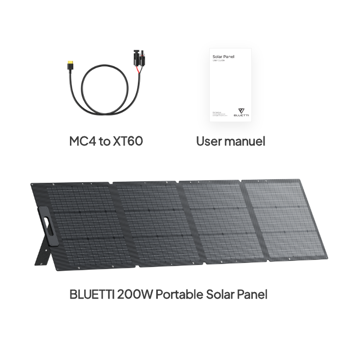 BLUETTI 200W Foldable Solar Panels - 4 Folds