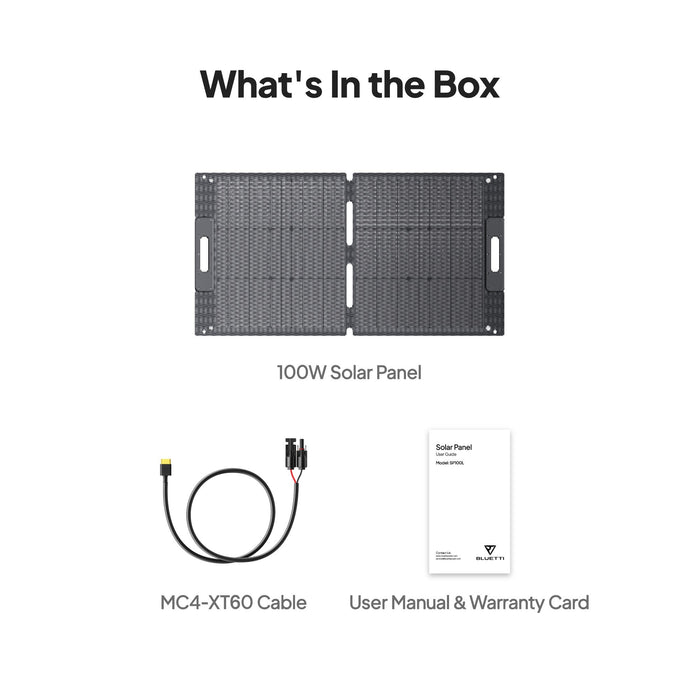 BLUETTI 100W Foldable Solar Panels - 2 Foldes - 2026 New