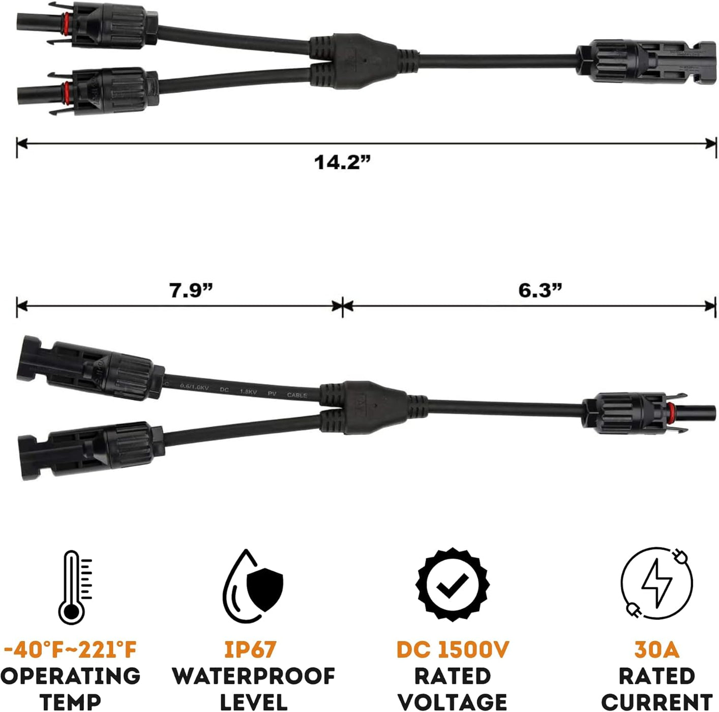 BLUETTI APEX300 Solar Parallel Input Cable ( One Pair) — SEED CLEAN ENERGY