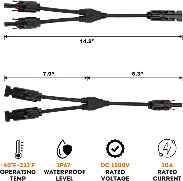 BLUETTI APEX300 Solar Parallel Input Cable ( One Pair)
